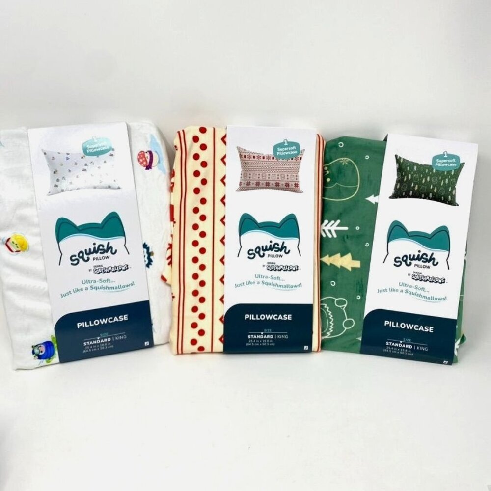 SquishPillow Standard Pillowcase Microplush Winter Theme Ultra Soft Comfort